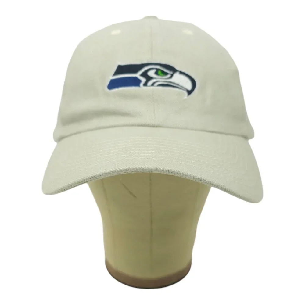 NFL Seattle Seahawks Football Adjustable Size Strapback Cap Baseball Hat Khaki